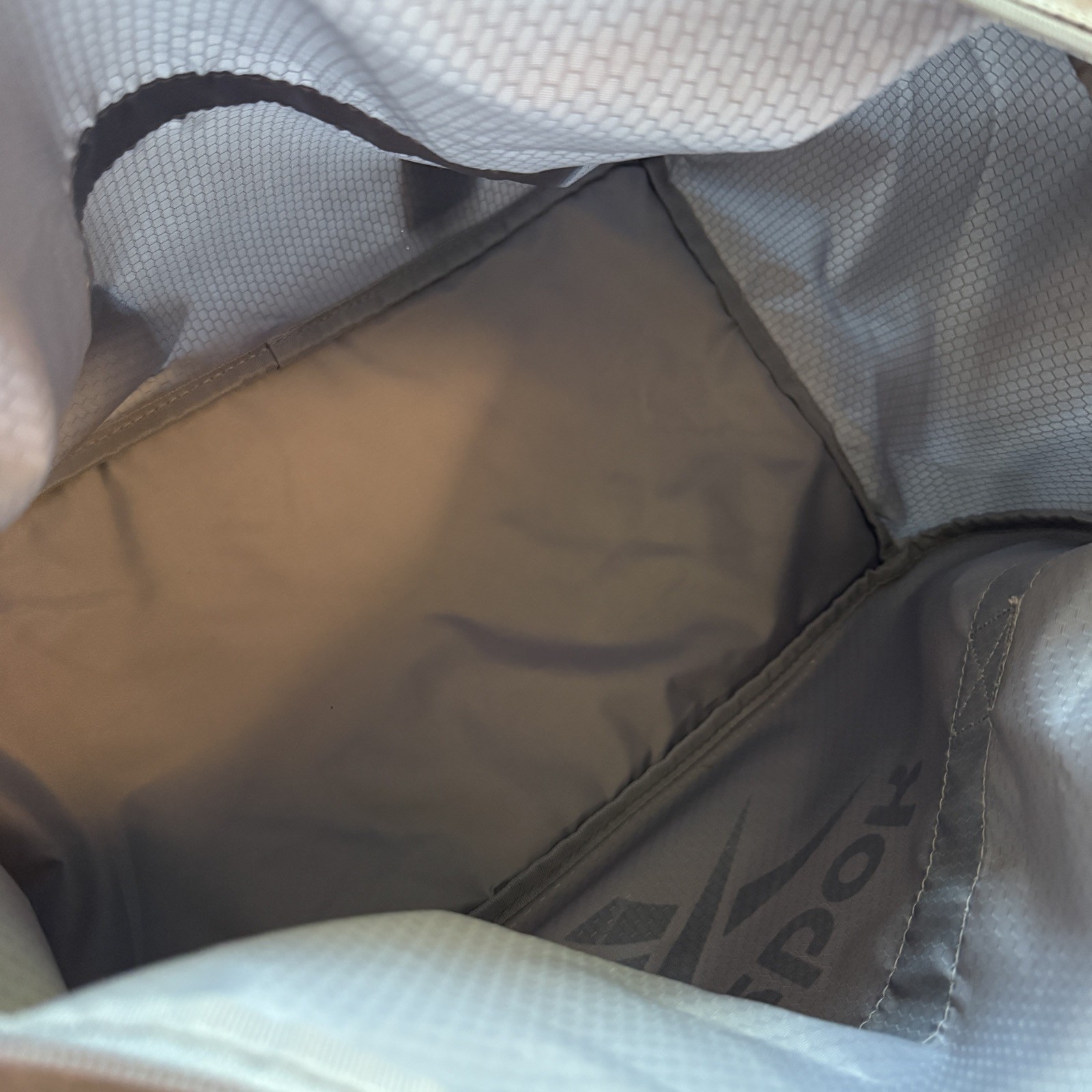 Reebok Gray Honeycomb Ripstop Duffel Bag Logo