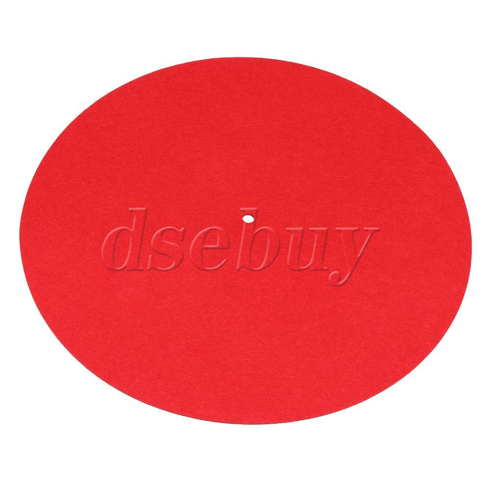 2pcs 30x0.75x0.2cm Turntable Phonograph Mat Felt Pad Anti-Static Slip-mat Red