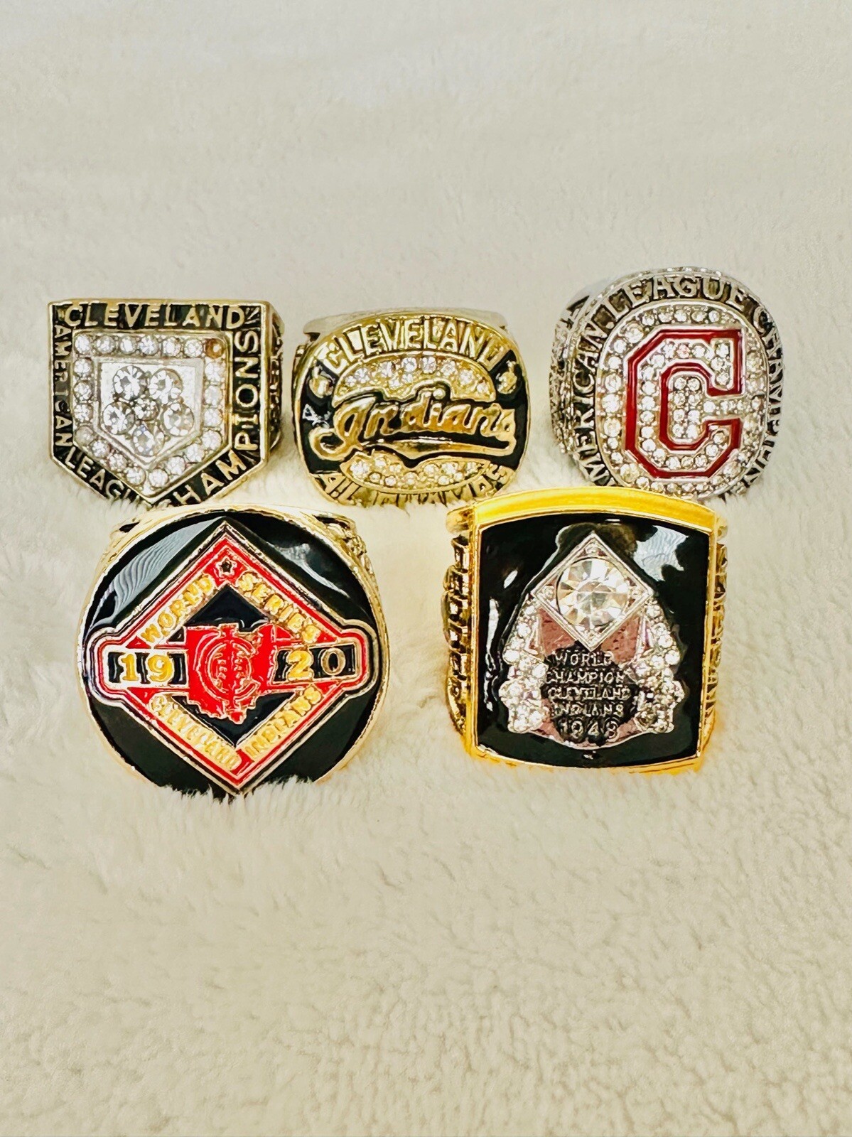 5 PCS Cleveland Indians Championship Ring Set, US SHIP