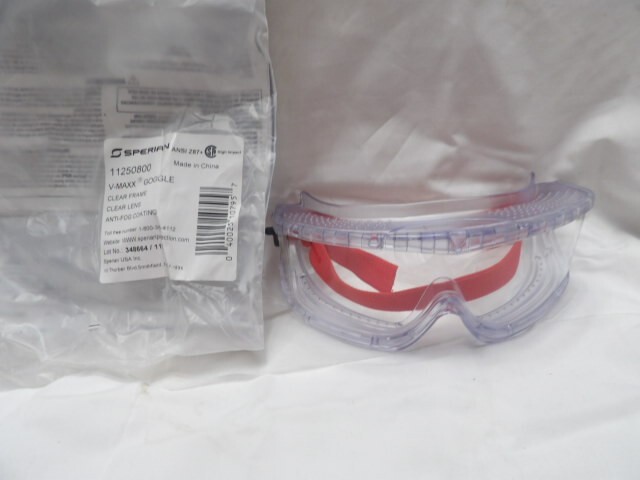 Sperian Model 11250800 V-MAXX Goggle Clear Frame Clear Lens Anti-Fog Coating