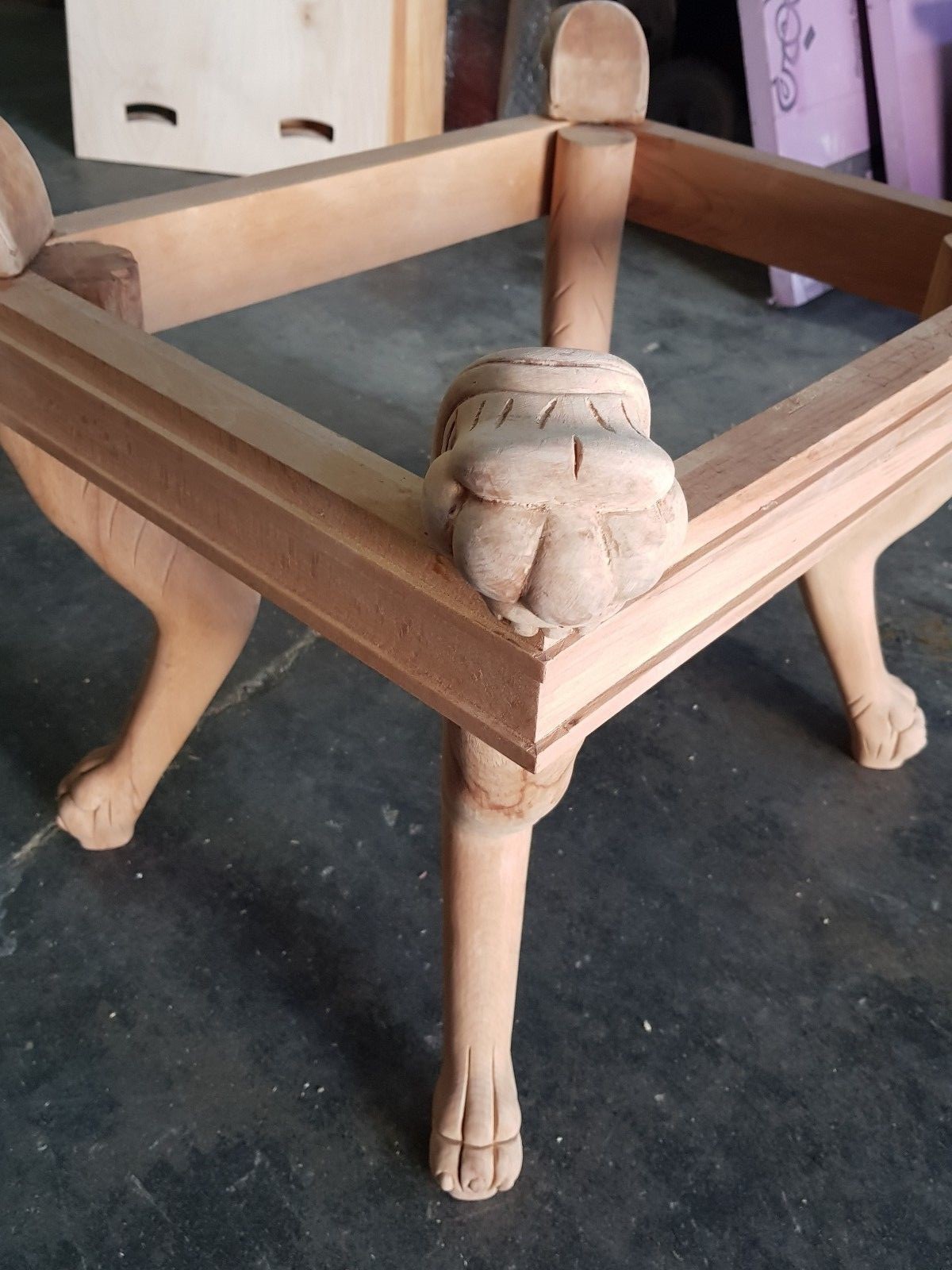 A WOOD CARVING RAW BEECH WOOD FRAME ONLY