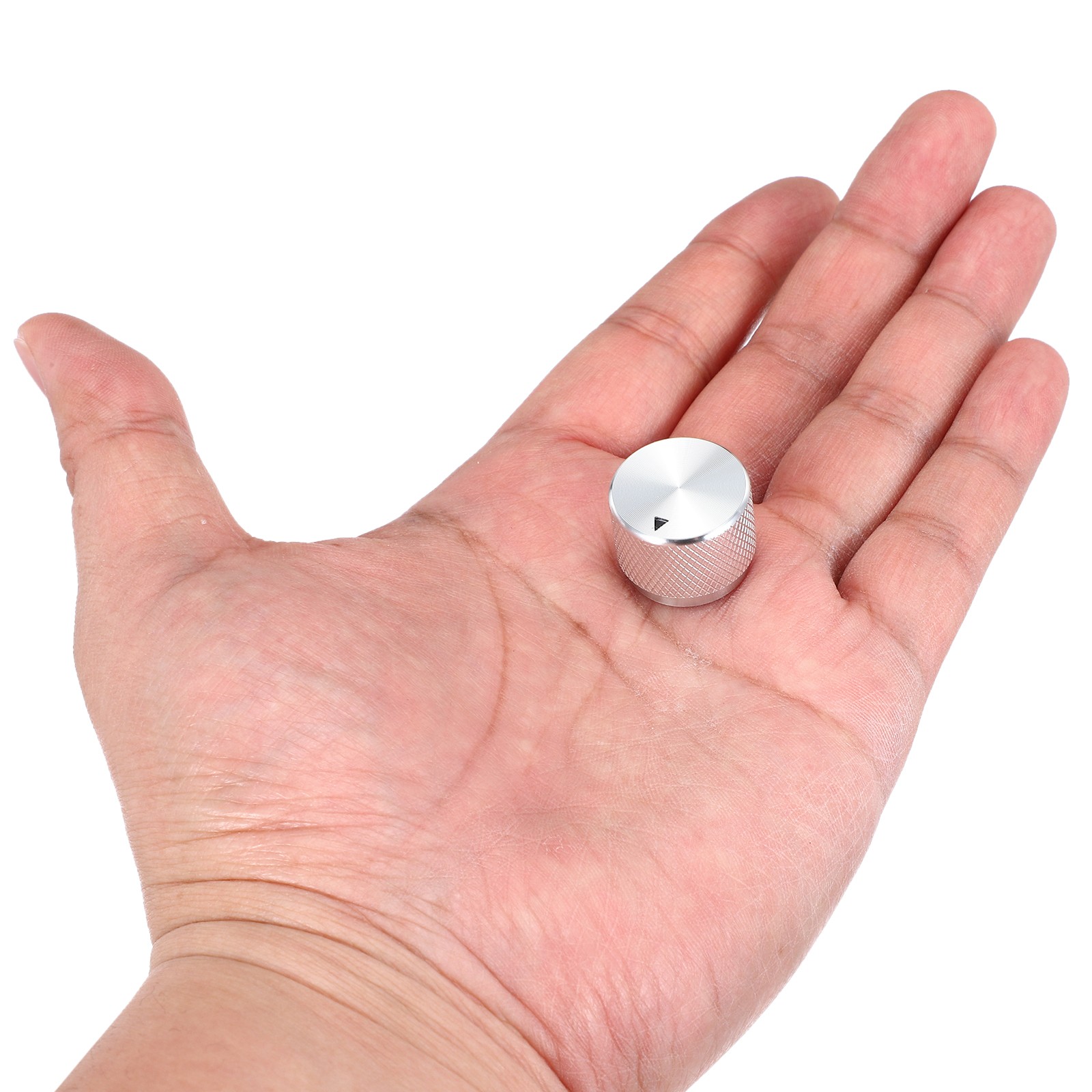 2 Pcs Aluminium Potentiometer Knobs,Arrow Indicator, 3/5" Silver(20x15.5mm)