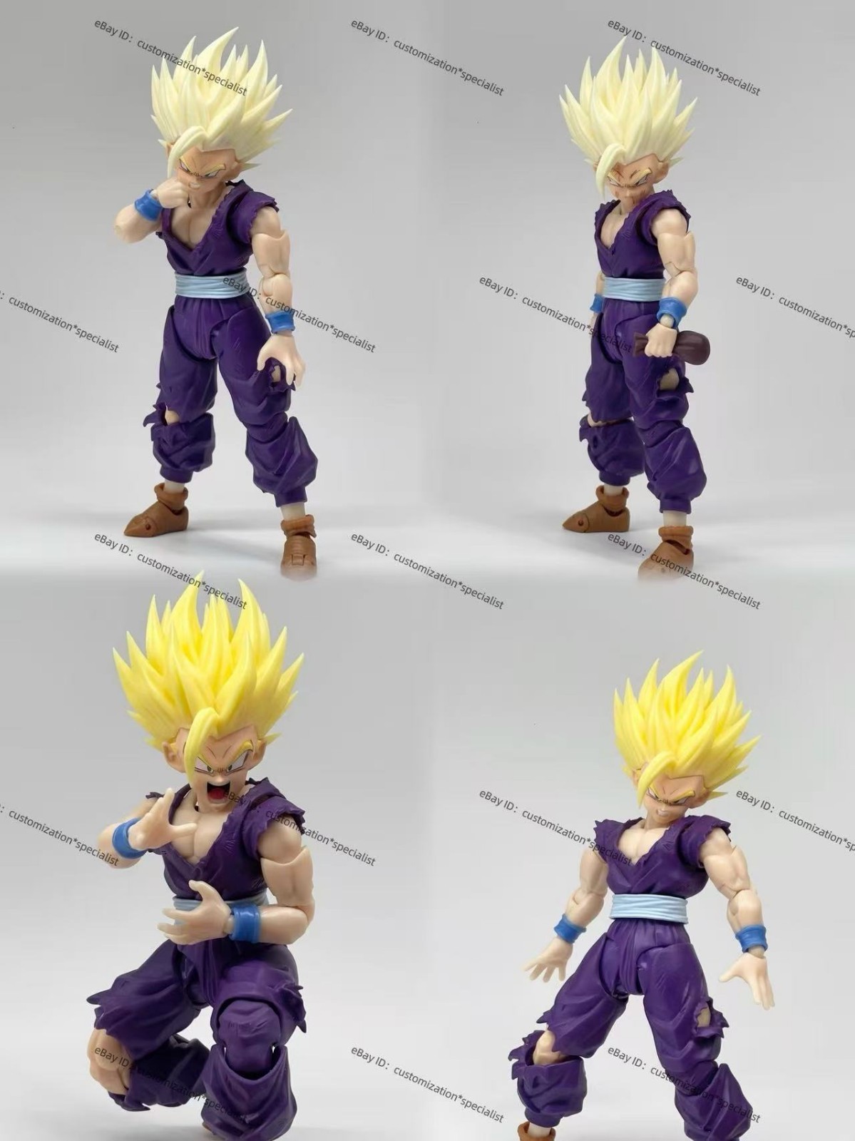 Custom 1/12 scale Kid Gohan SSJ2 SHF Yellow hair head Sculpture Kit （No Figure）