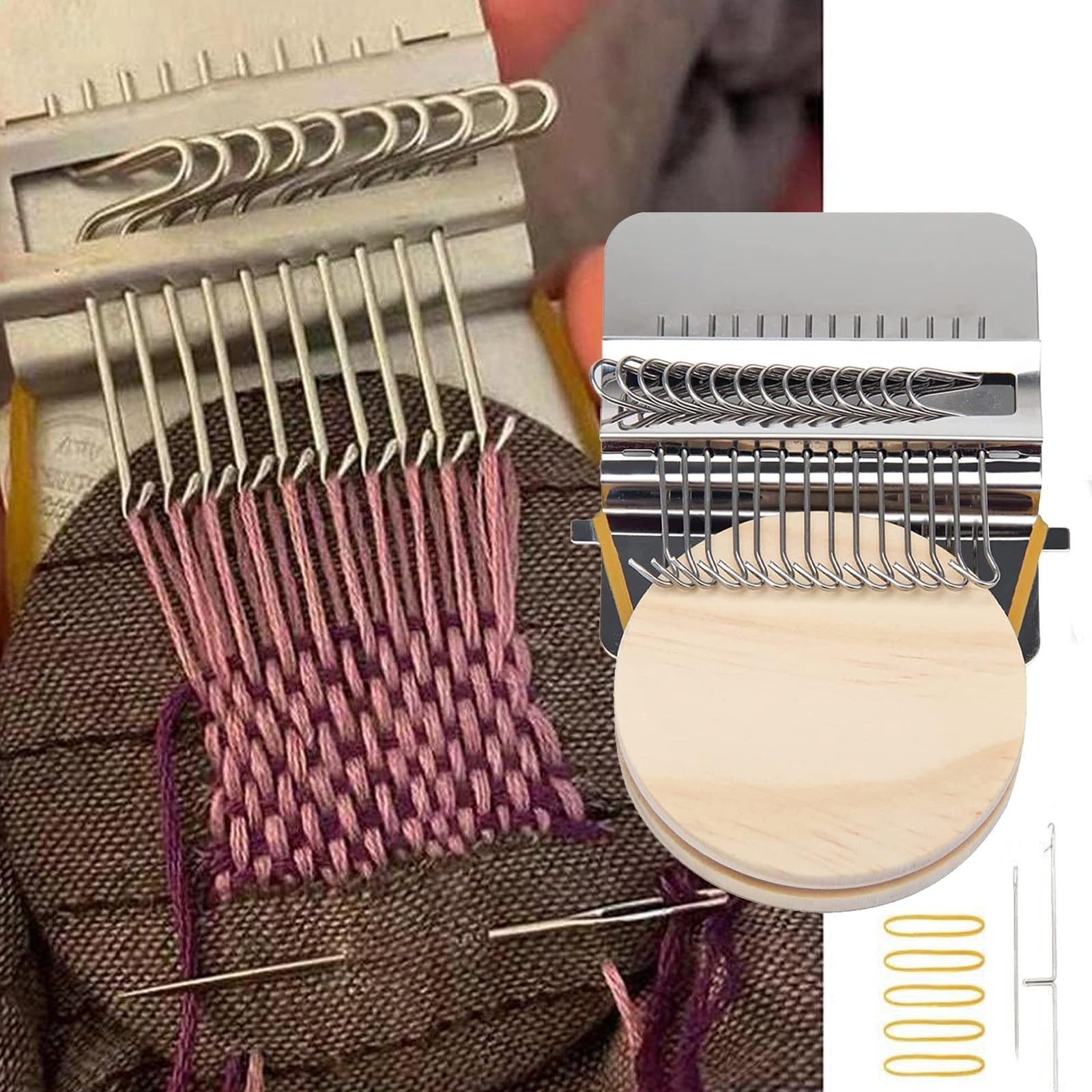 Small Loom Speedweve Type Weave Tool,darning Loom Quickly (14 Hooks)