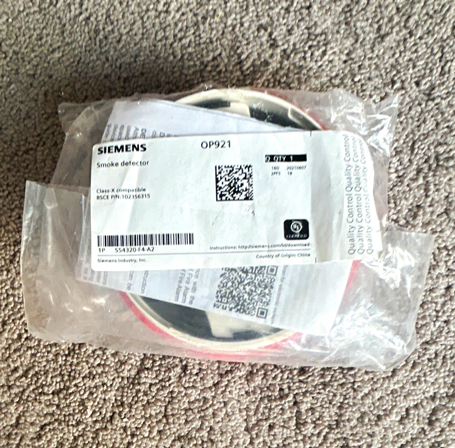Siemens OP921 Smoke Detector MPN S54320-F4-A2, Smoke Detectors
