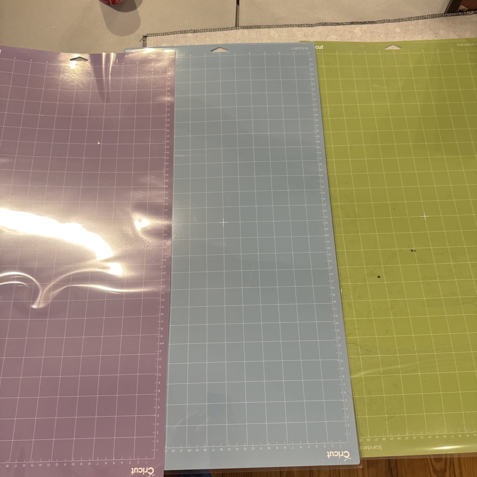Lot Of 3 Cricut Light Grip, Strong Grip Standard Grip Cutting Mats 24x12