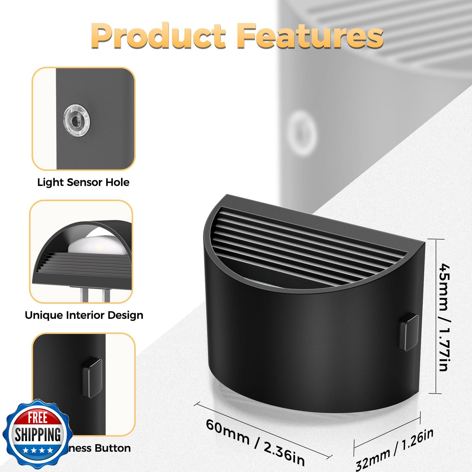 DORESshop LED Night Light[2 Pack], Night Lights Plug into Wall, 3