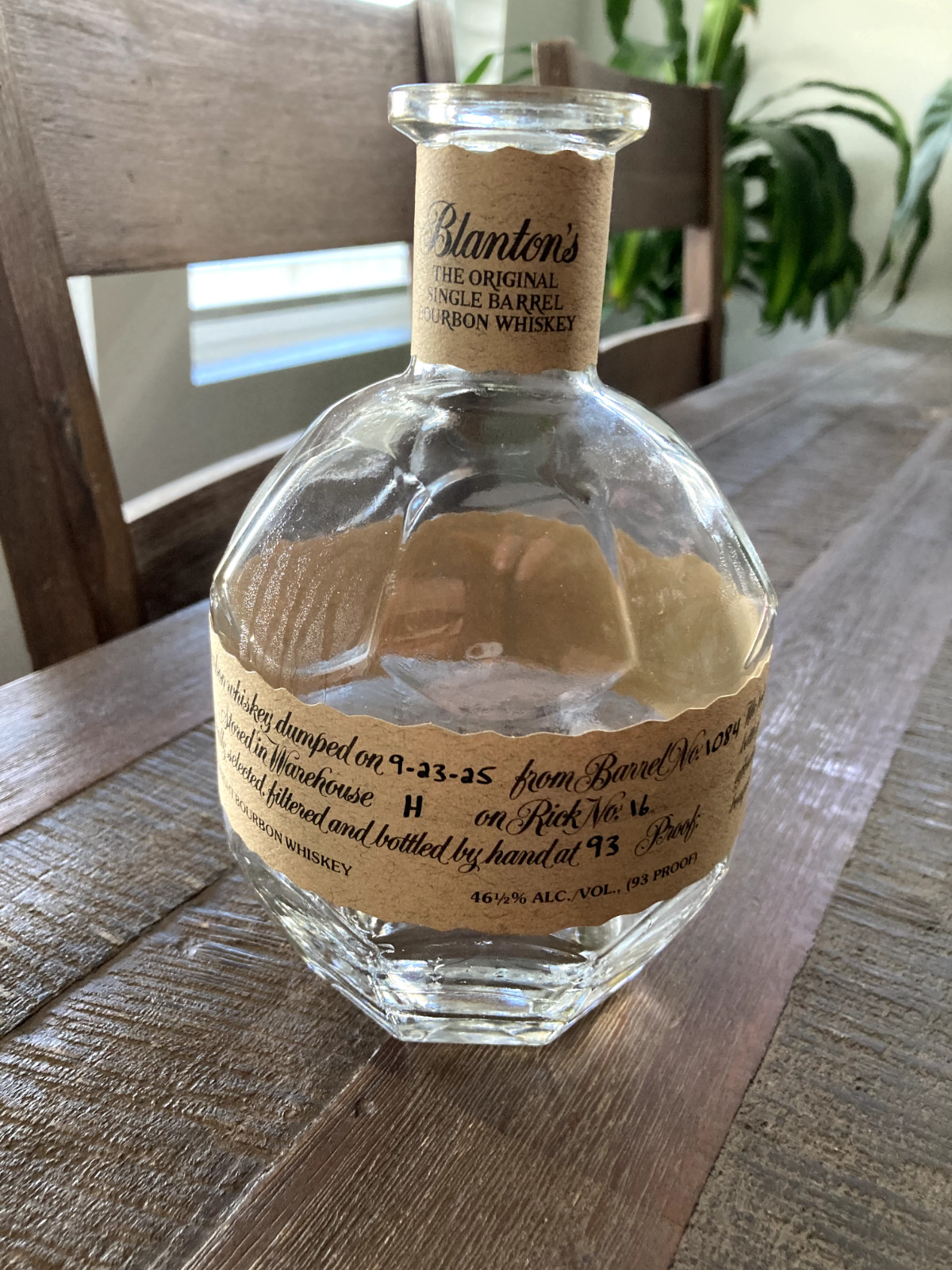 Empty collectible Blanton's bottle