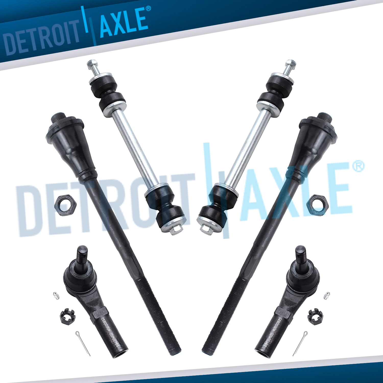 Inner Outer Tie Rod + Sway Bars for 2011 - 2019 Sierra 2500 HD Siverado 3500 HD