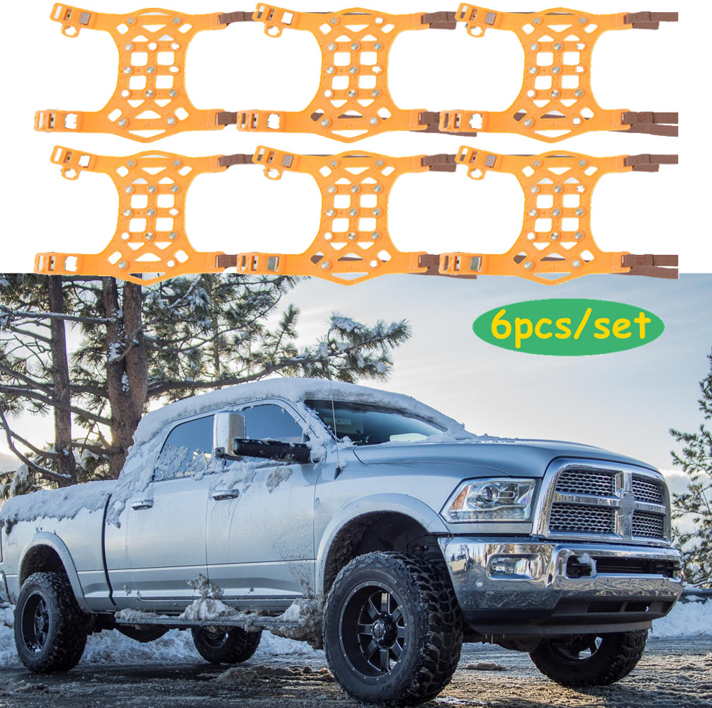 6pcs/set Car Truck Wheel Tire Snow Emergency Anti-skid Chains For Ram 1500 2500