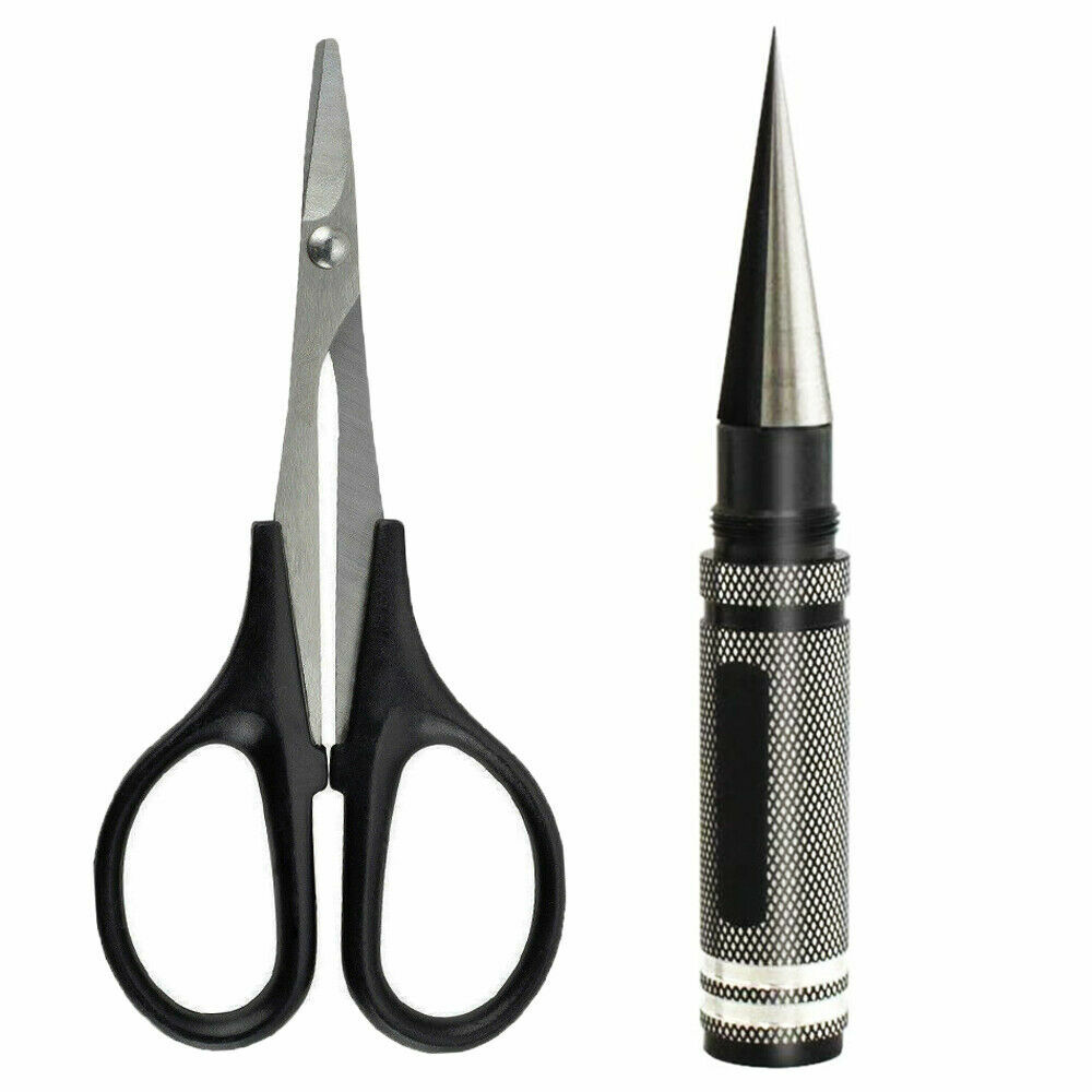 0-14mm Hole Puncher Reamer w/Sleeve Curved Scissors Set for RC Car Body Shell US