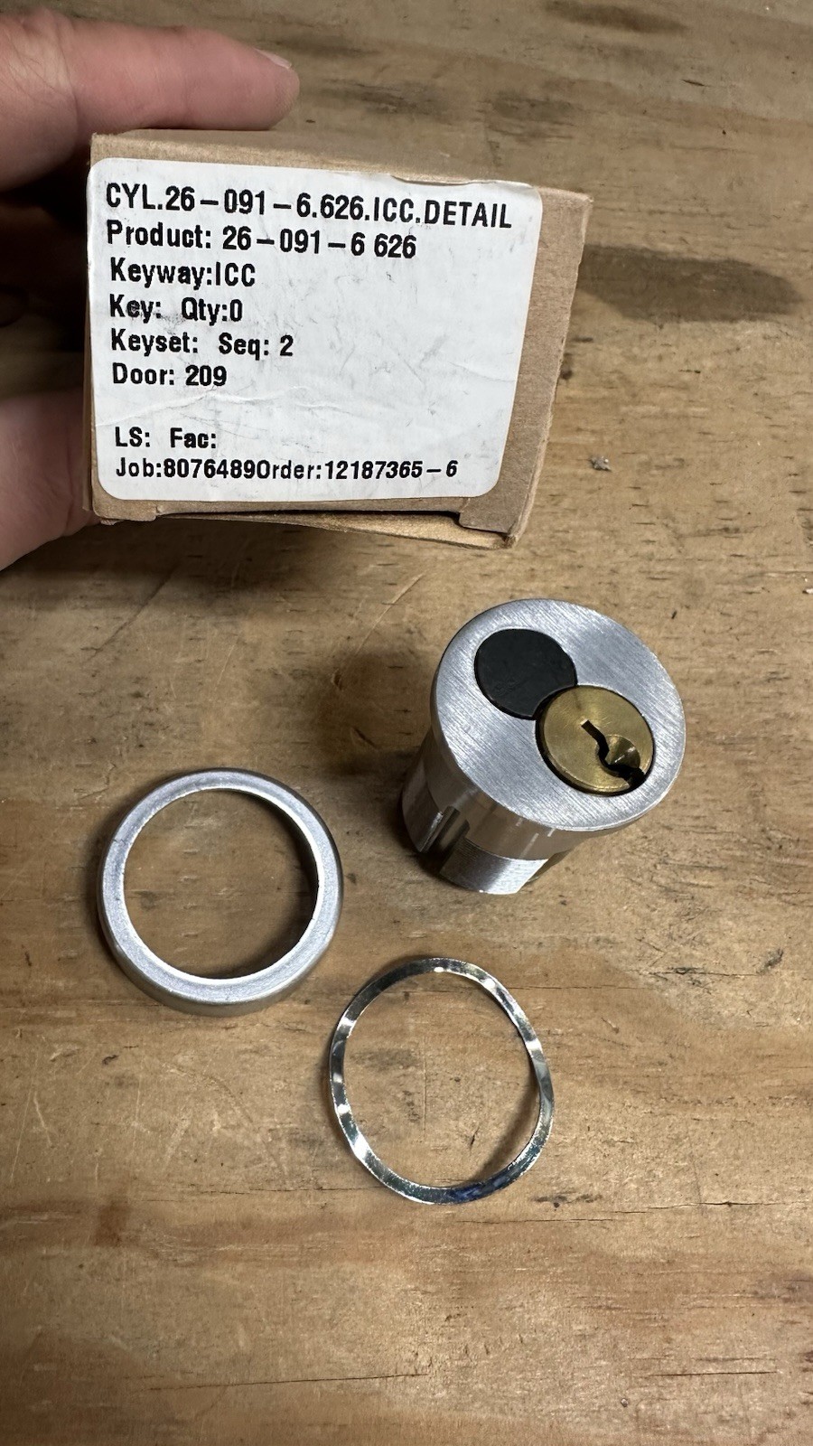 Schlage 26-091-6-626 Mortise Cylinder
