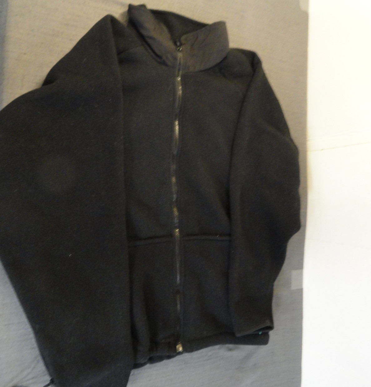 BLACK FLEECE FULL ZIP MILITARY STYLE MEN'S PARKA LINER LARGE MADE IN THE USA