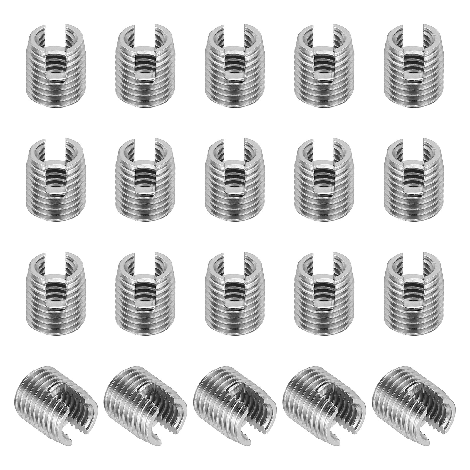 20 Pcs 303 Stainless Steel M6 x M9 x 10mm Self-Tapping Threaded Inserts