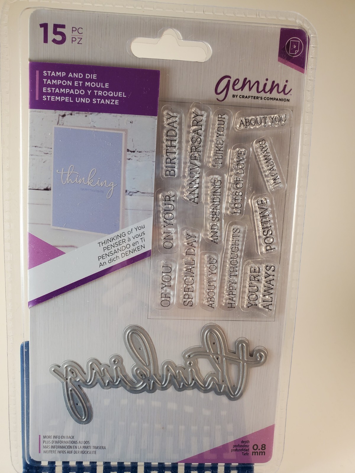 CSD1 Crafters Companion Thinking Of You Stamp And Die set new