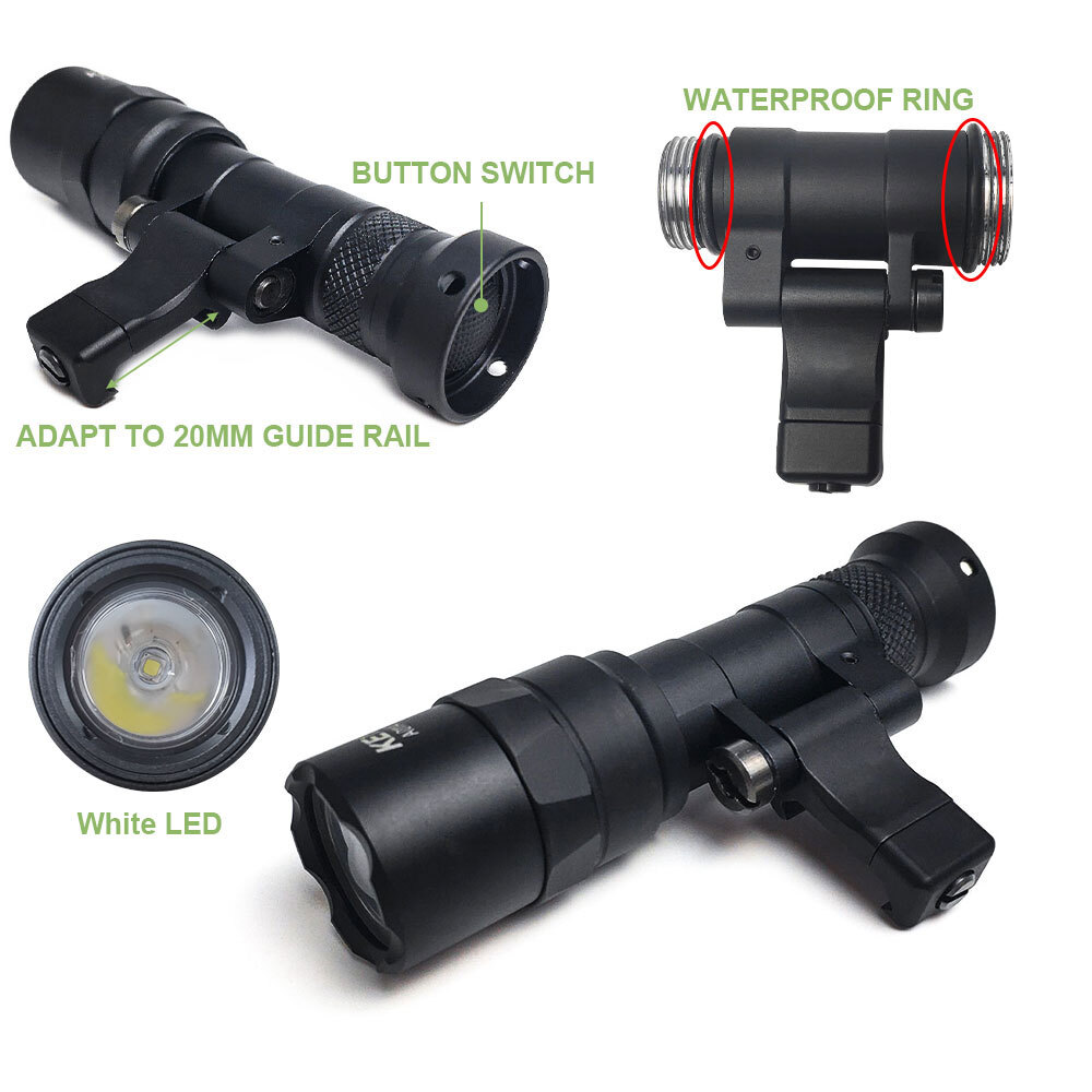 M340C Mini Light LED Constant Momentary M340 Weapon Flashlight For Picatinny US