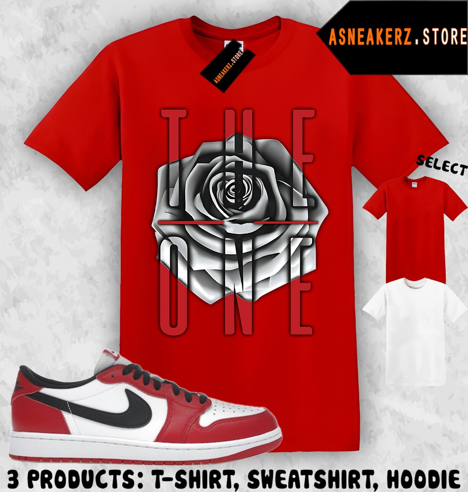 Shirt To Match AJ 1 Low OG Chicago 2025 Sneaker Matching Tee The One T-Shirt