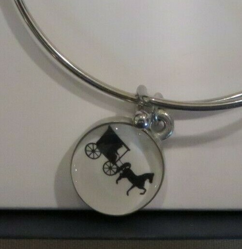 Chart Metalworks Horse & Buggy Bangle Bracelet