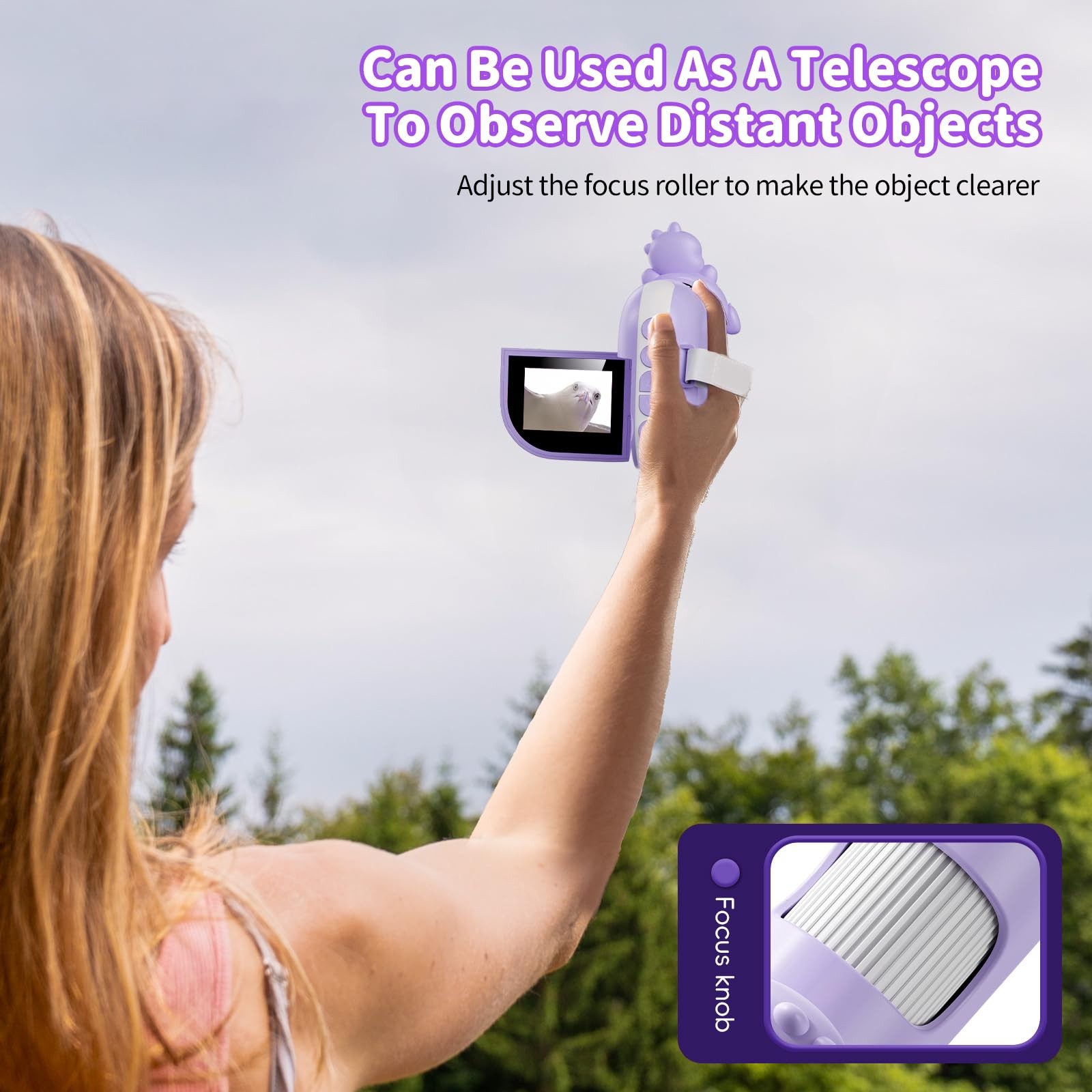 Microscope for Kids - 1080P Handheld Digital Portable Purple