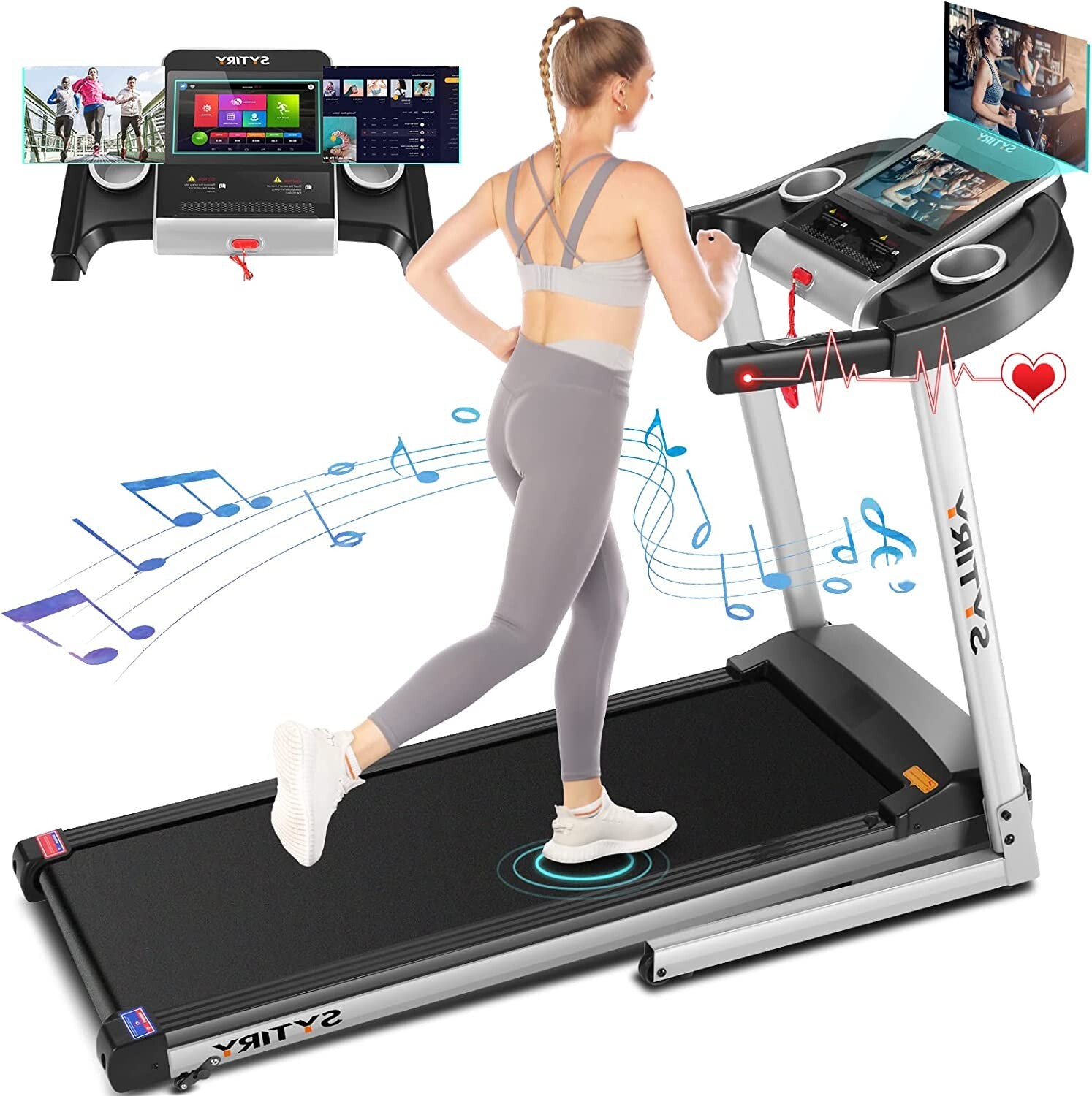 3.25HP Folding Electric Treadmill Cardio Running Machine Incline for Home Gym A+