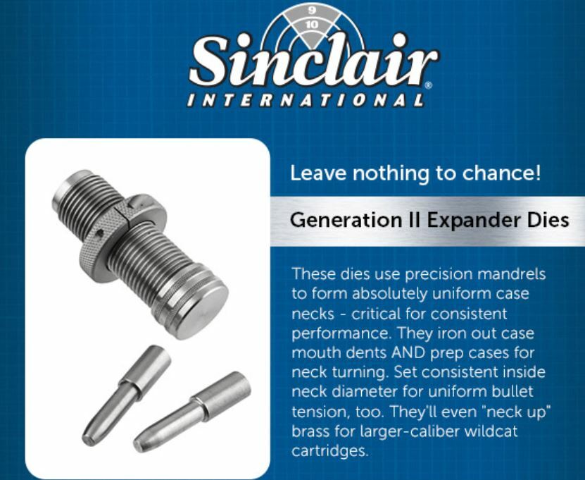 SINCLAIR NTA8MM 8MM (.321") STAINLESS NECK TURNING MANDREL - NEW