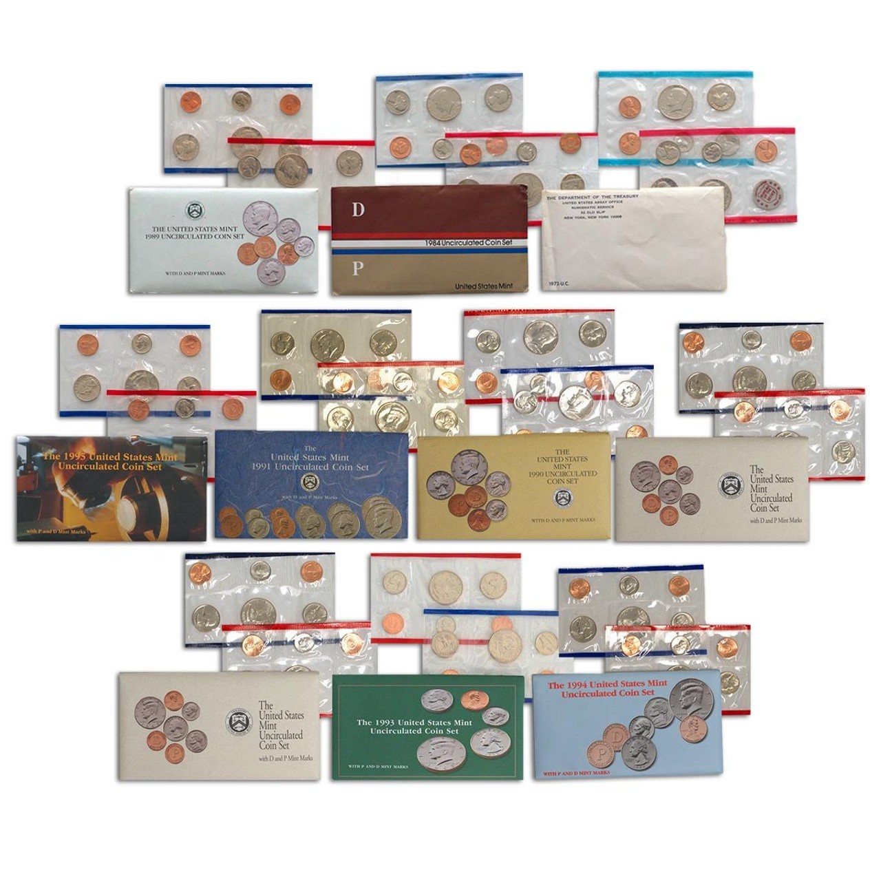 US Uncirculated Mint Sets ~ Estate Sale Lot ~ Coins Money COA Hoard Clad/Silver