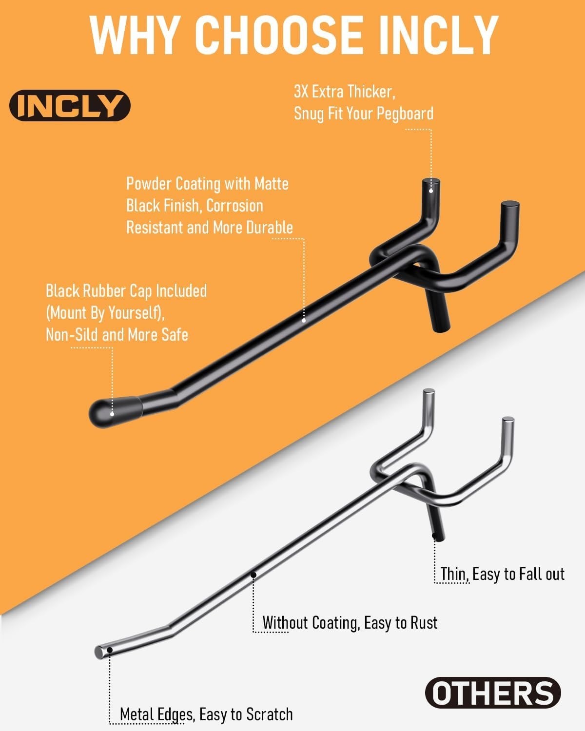 Versatile 2/4/6 Inch Pegboard Hooks - 120 Pack for Maximum Storage Capacity