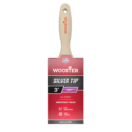 Wooster 5222-3 3" Varnish Soft, Silver Ct Polyester Bristle, Paint Brush, Wood