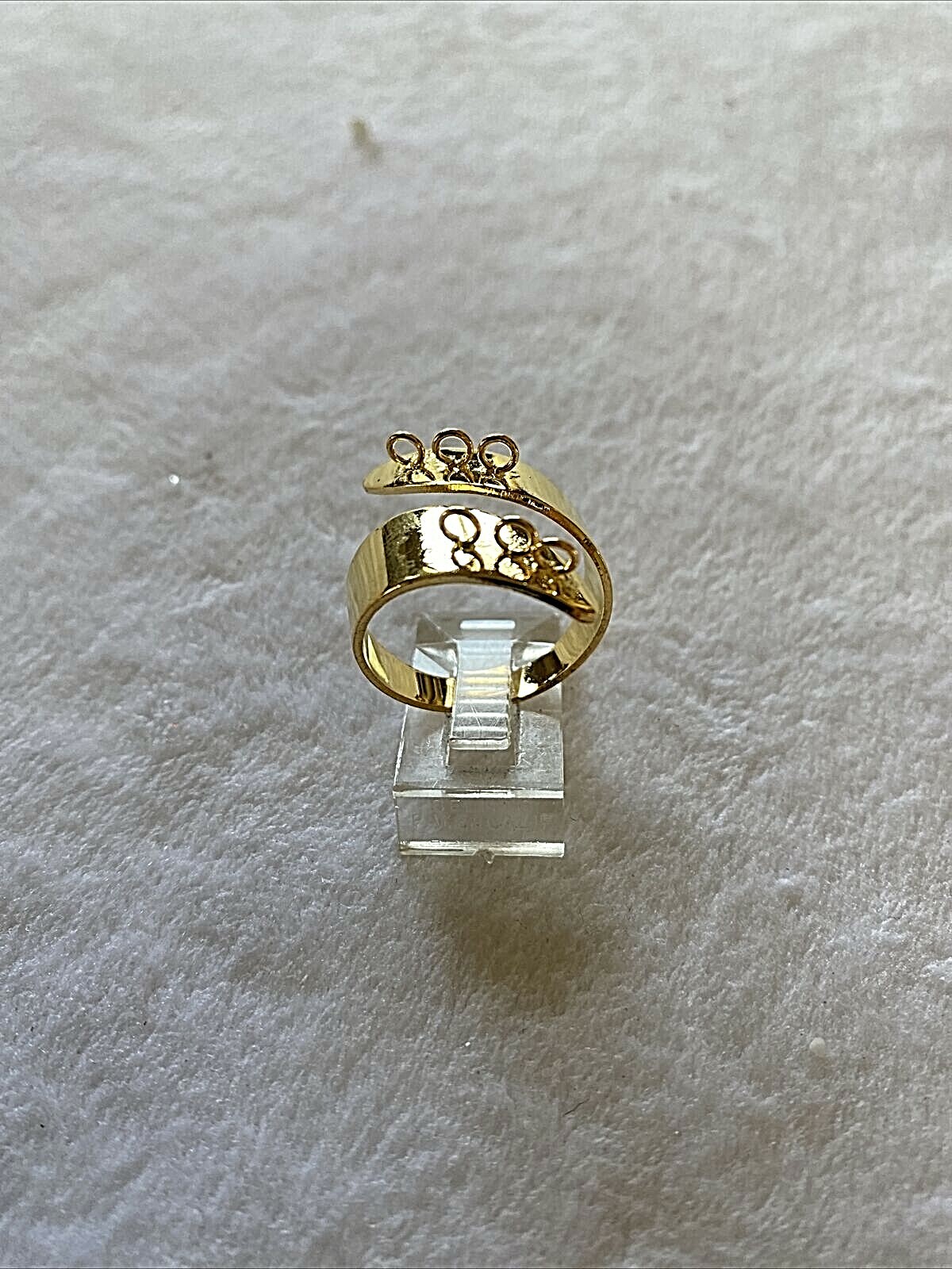 24 pcs ~ Gold Adjustable Ring Blanks with 6 Loops