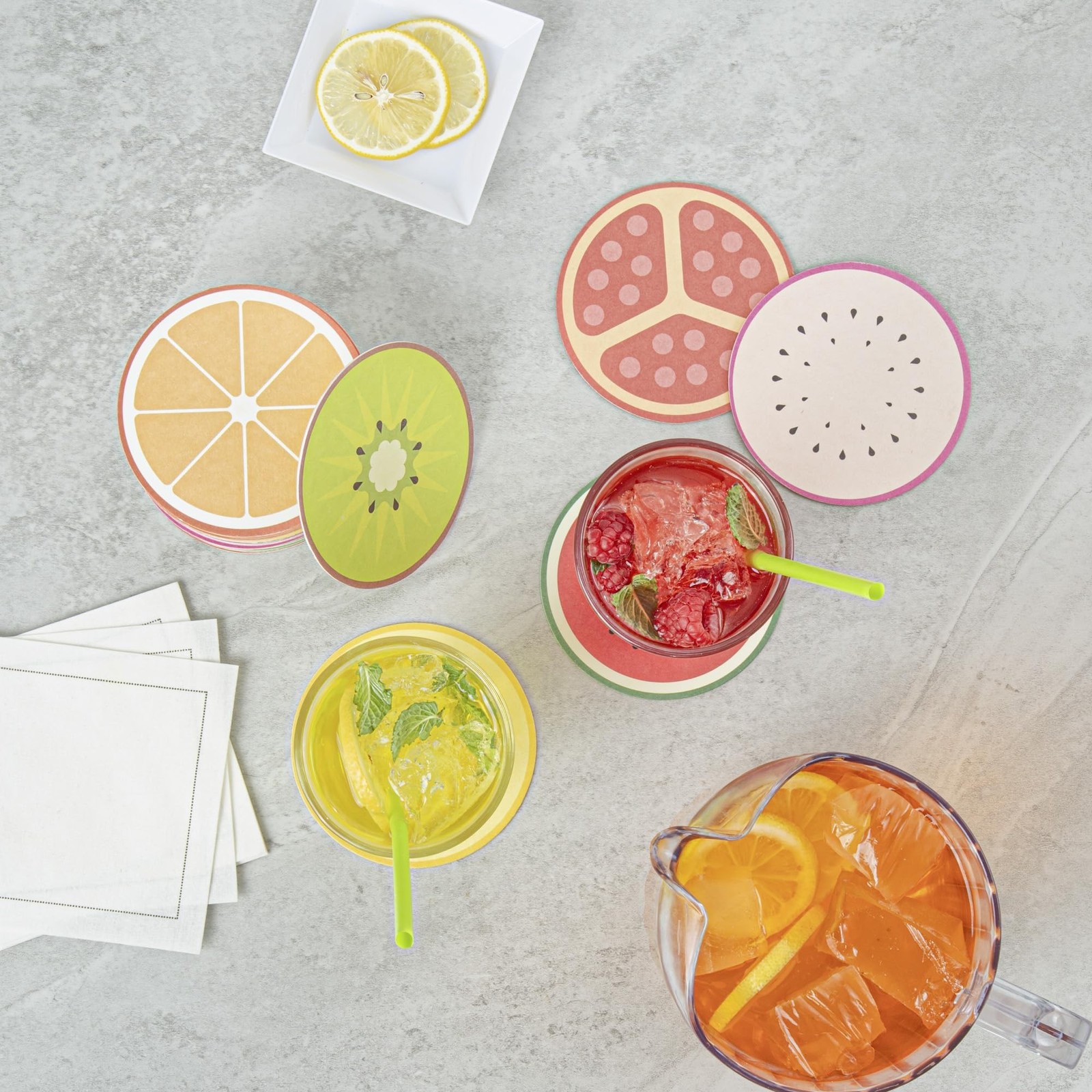 Restaurantware Drink Coasters 48 Count 4 Inch Paper High-Density Pulpboard Ba...