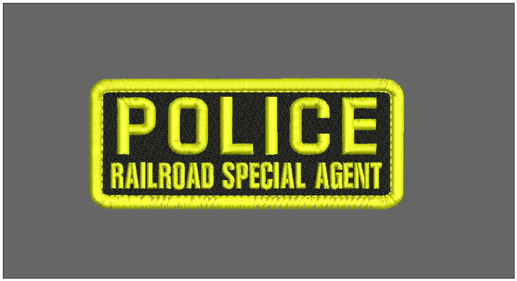 POLICE Railroad S A  EMBRIDERY PATCH 5x2 hook on back black/Yellow