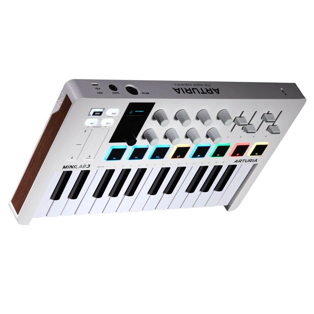 Arturia MINILAB-3-WHITE MIDI Recording Keyboard Controller w Pads