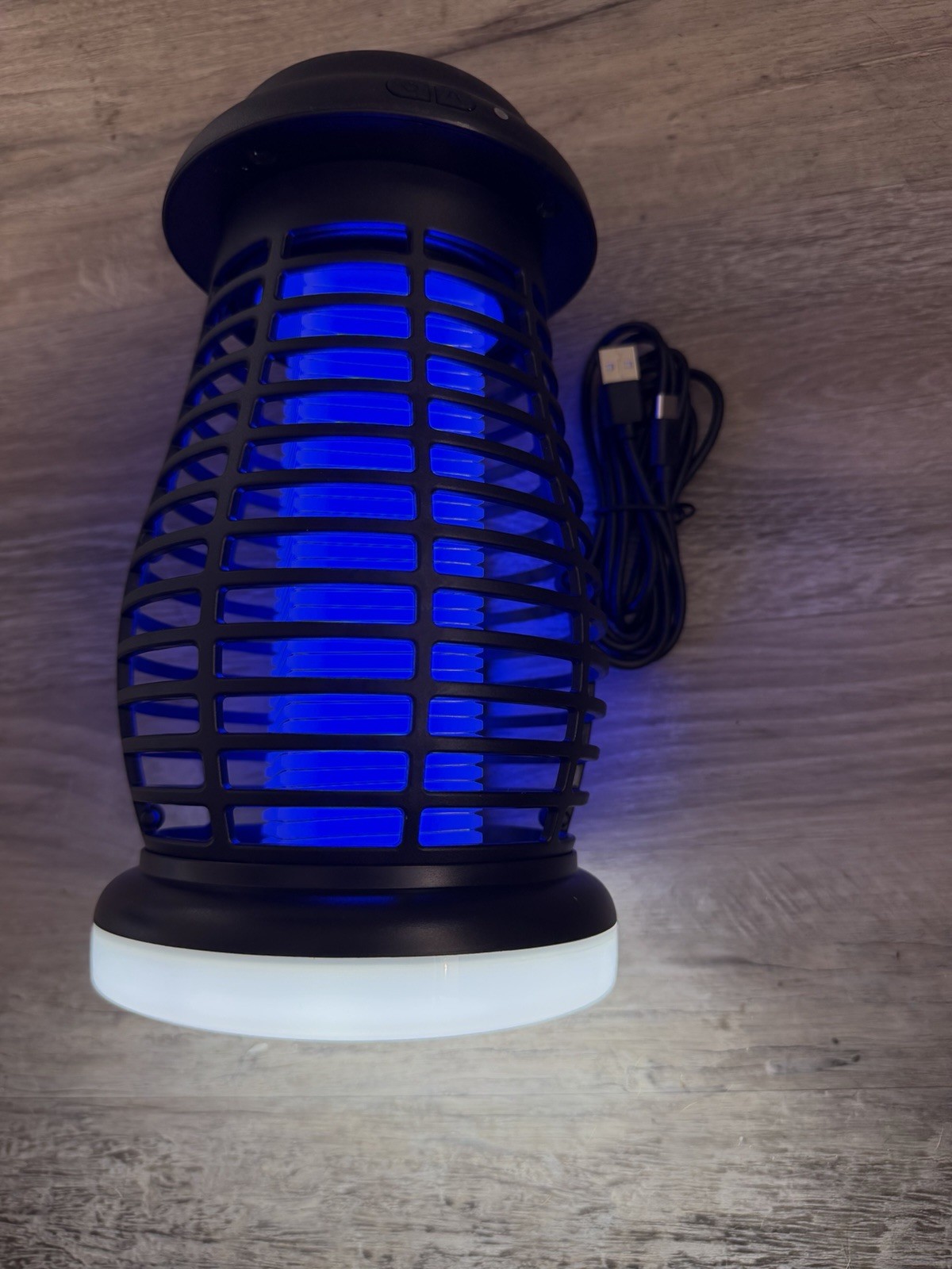 USB Powered LED Light Mosquito Bug Zapper Lantern WH-B98 Black/White