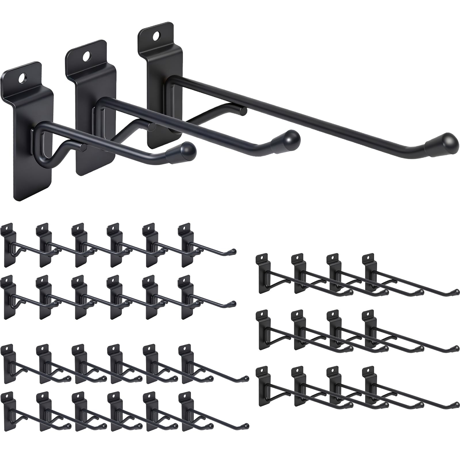 36 Pack Slatwall Hooks, 4/6/8 Inch Heavy Duty Slat Wall Hanger, Slat Wall Han...