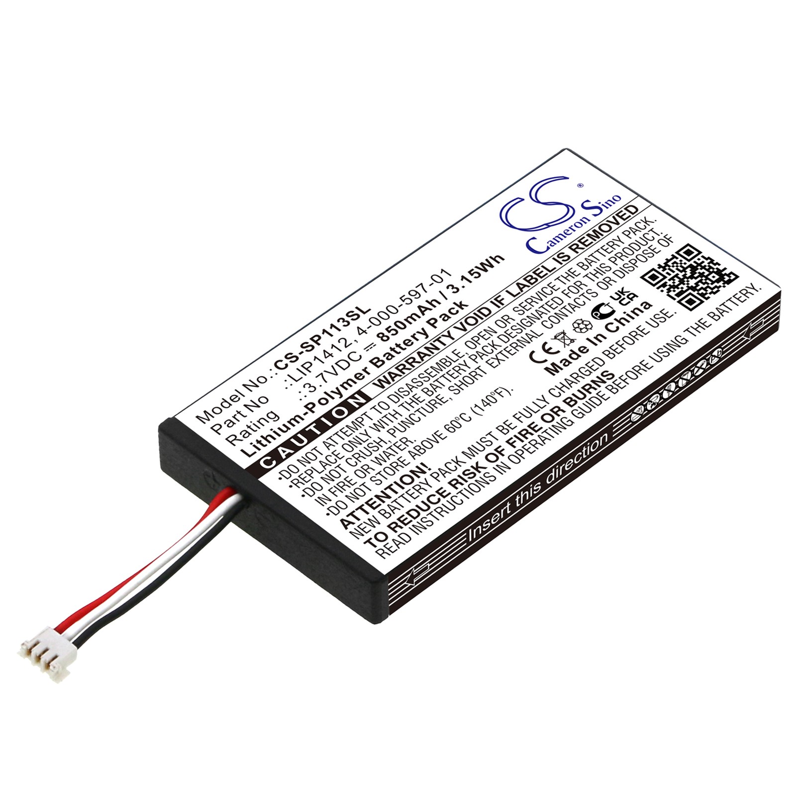 Battery for Sony PSP GO PSP-N100 PSP-NA1006 4-000-597-01 LIP1412 Game CS-SP113SL