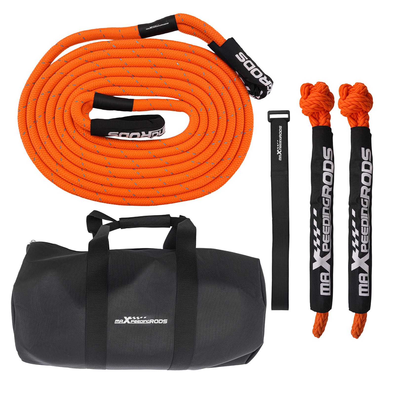 30ft Nylon Recovery Rope for Off-Road 4x4 SUV Truck 24250lbs with Shackles