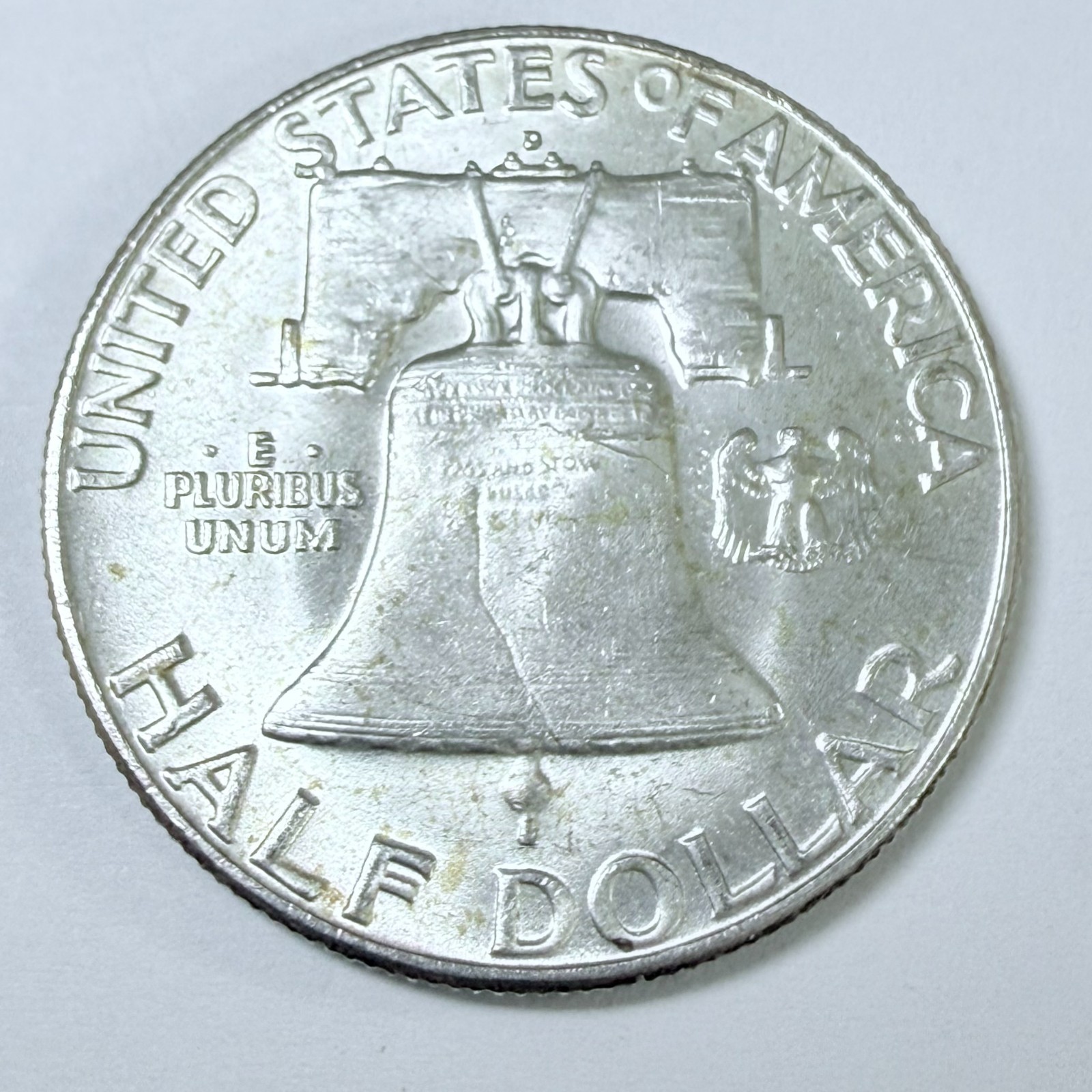 1962-D Benjamin Franklin Half Dollar 90% Silver ABOUT UNCIRCULATE DETAILS #10250