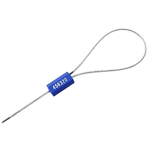 100 Tamper Proof Security Cable Seals - Numbered Pull Tight Steel Wire Tags for