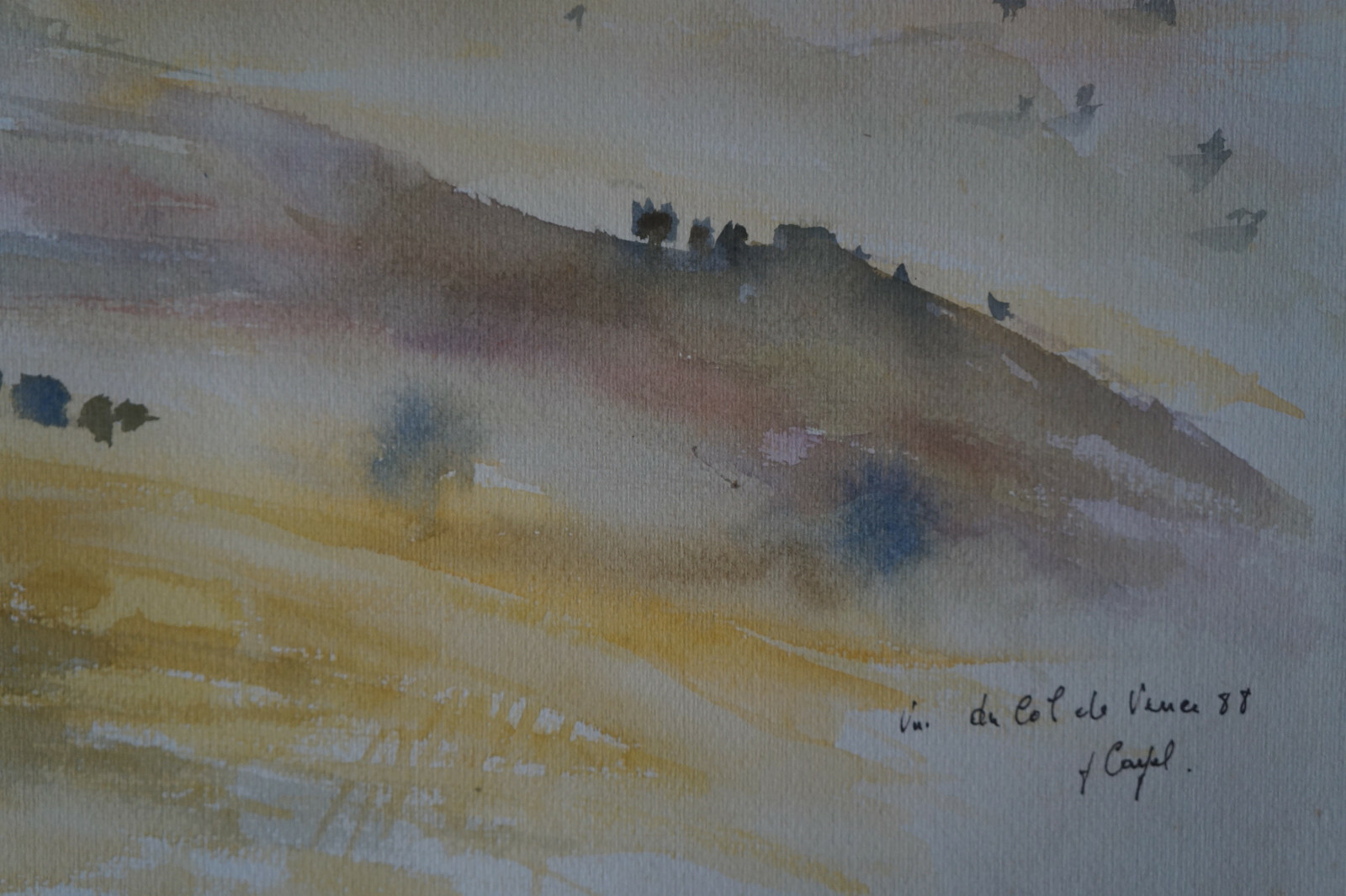 J. Cayol (20th) - Watercolor "Cue du Col de Vence" Signed