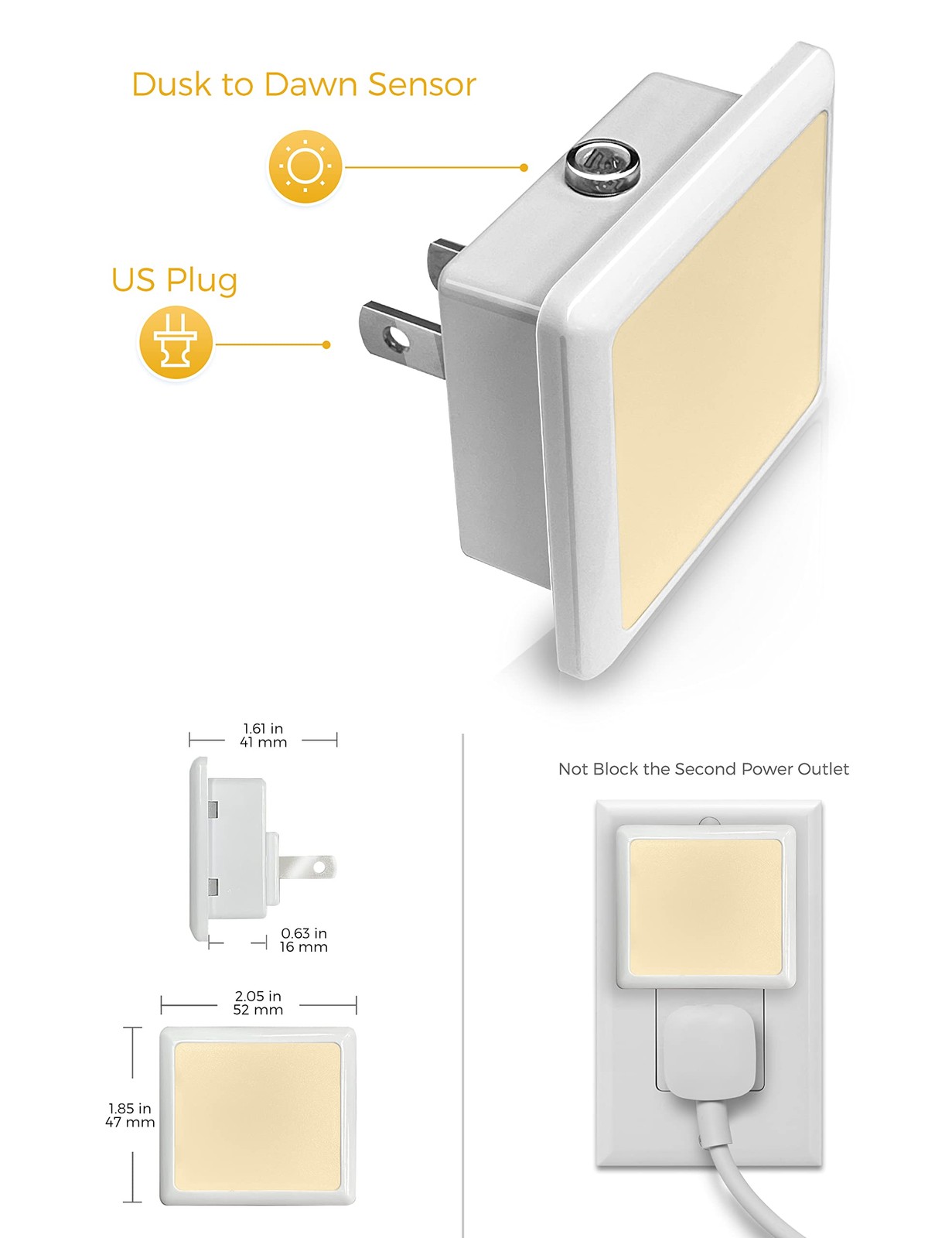 Night Light,Night Lights Plug into Wall, [6-Pack] Plug in Night Light, Dusk-t...