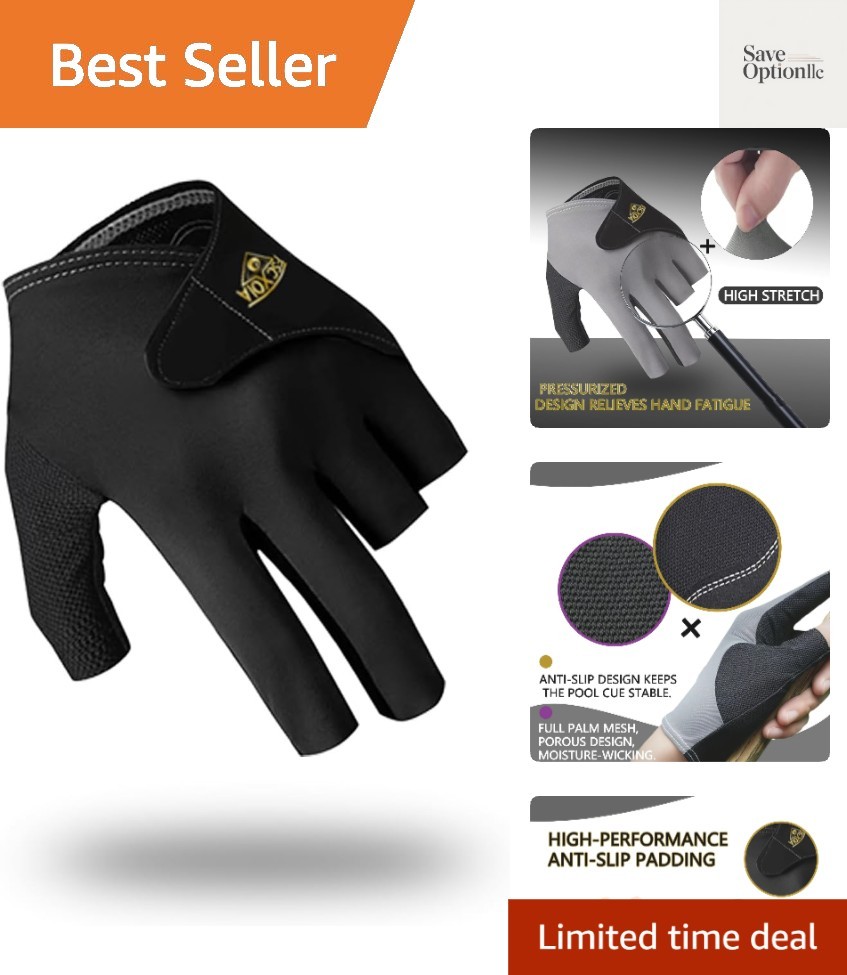 Breathable Billiard Gloves, Quick Drying Breathable Left Hand 5 Fingers, Dura...