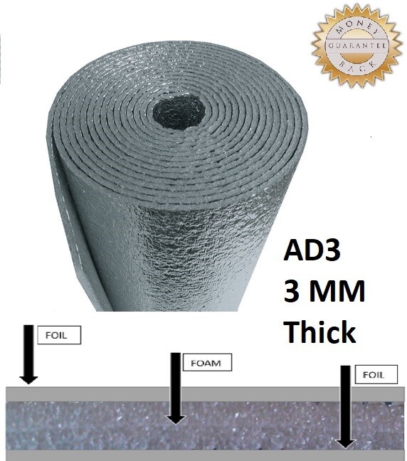 4X10 FT US Energy AD3 HVAC  Duct Wrap Reflective insulation Foam core (R7-21)