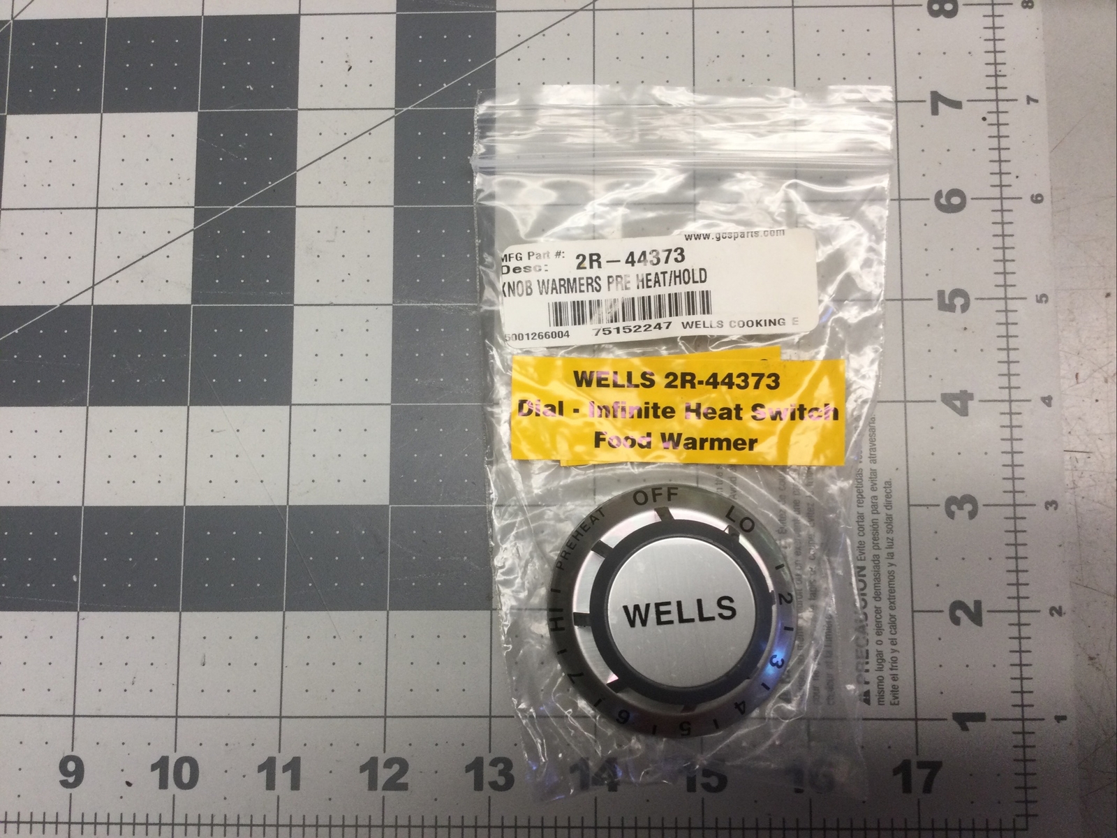 Wells Knob Control Assembly Warmers 2R-44373 - (LXA2G)