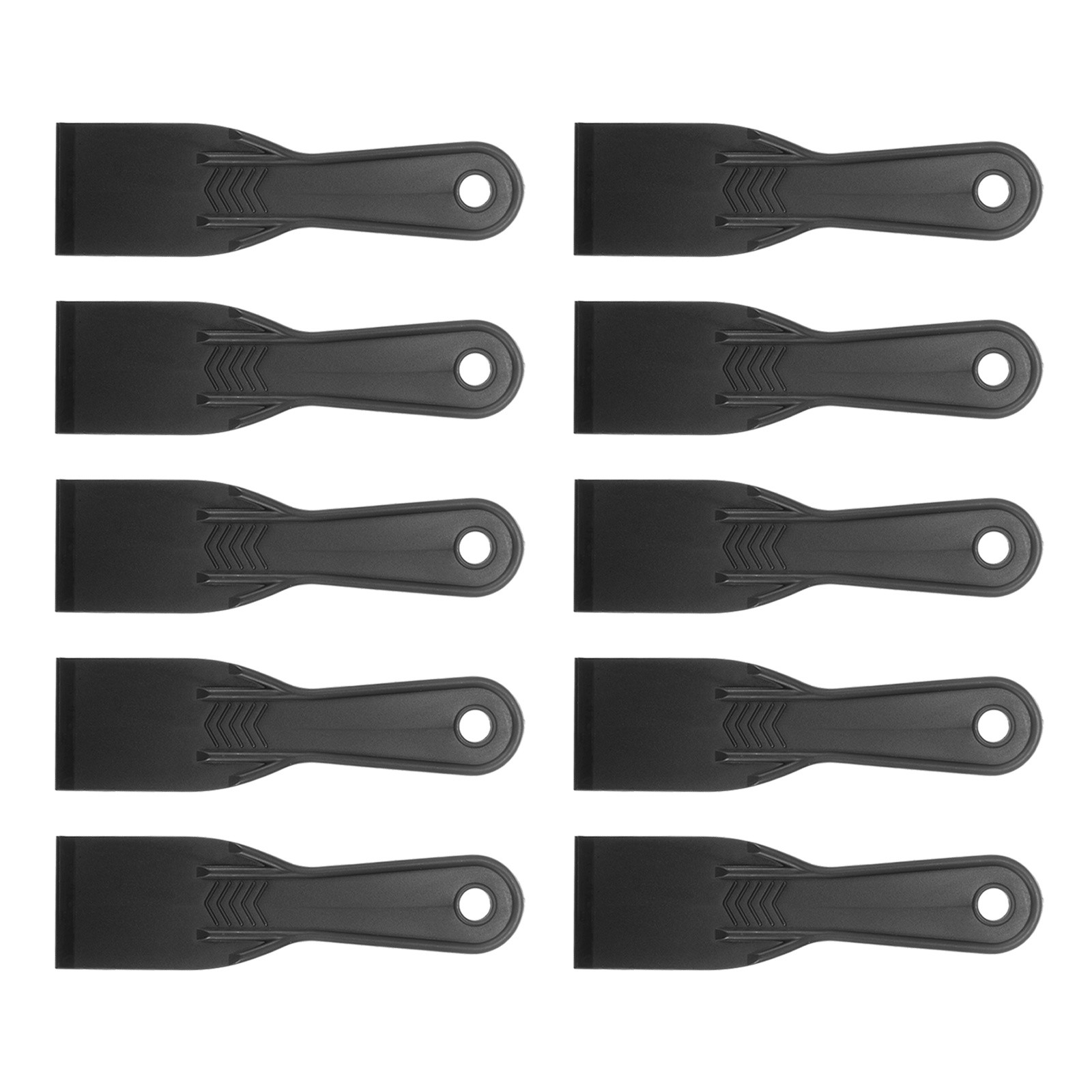 10pcs Putty Scraper 2" Width 6mm Thin Plastic Putty Knife Black