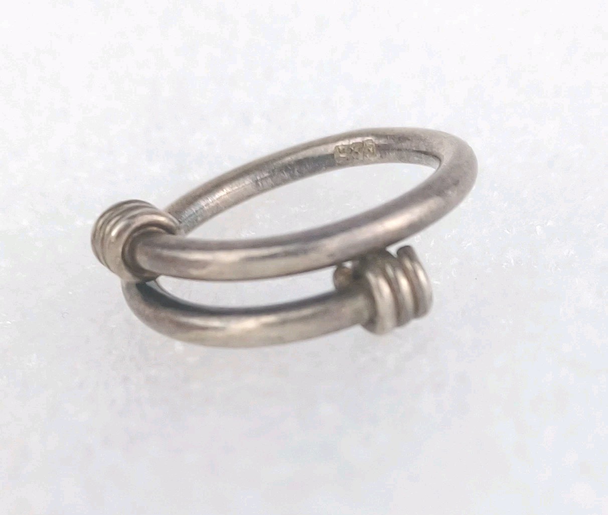 925 Silver Coiled Ends Artisan Ring Size 6