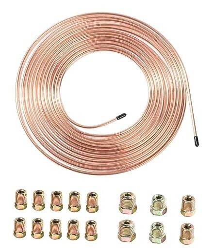 25Ft 3/16 Brake Line Tubing Kit,Copper Nickel Brake Line,Car Accessories Gold