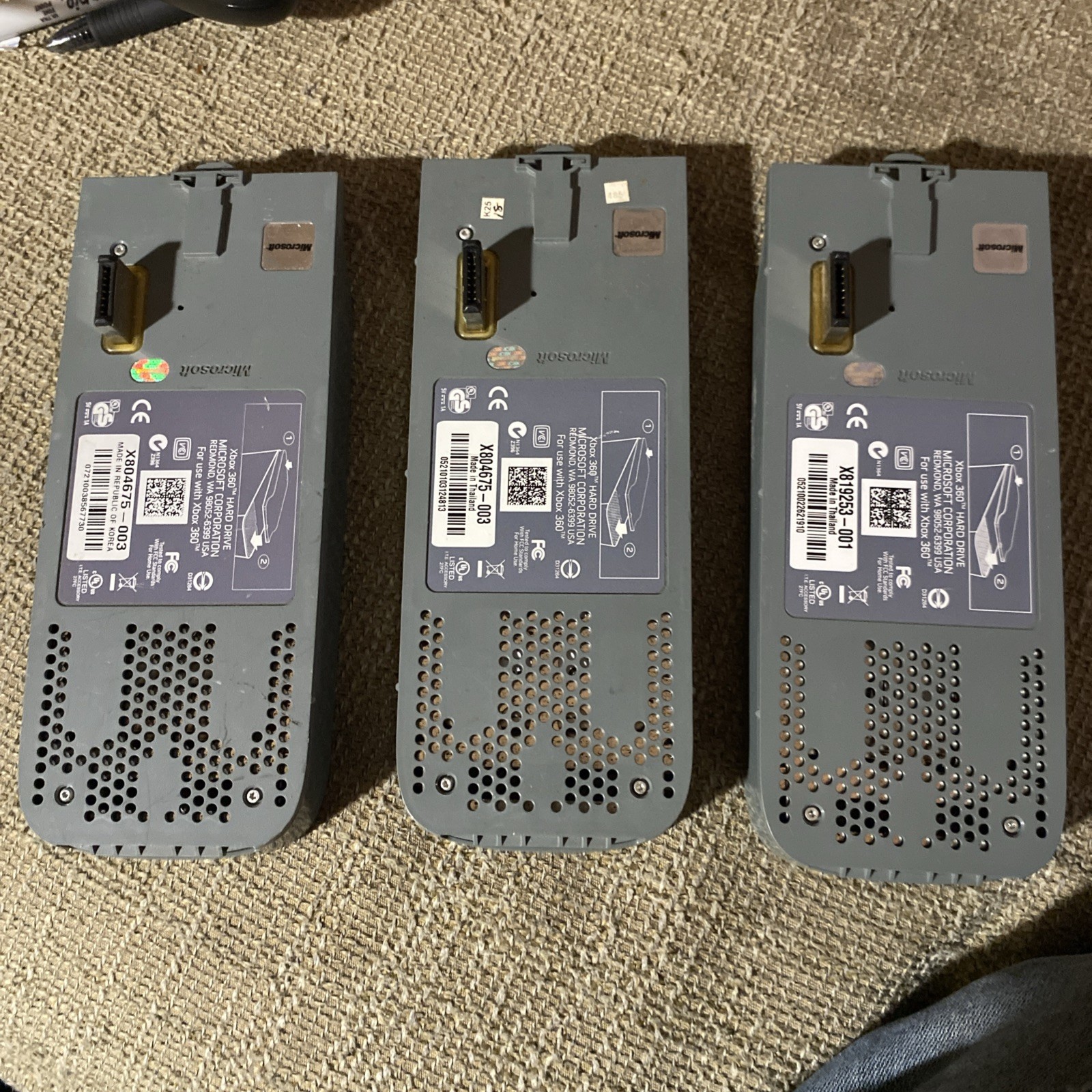 Lot 3 Official Microsoft Xbox 360 Hard Drives HDD tested