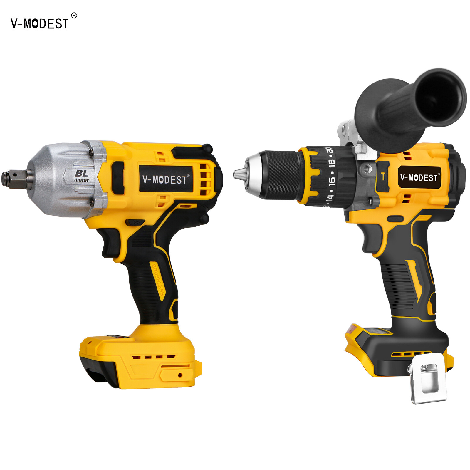 Cordless 1/2" Impact Wrench/Hammer Drill Compatible With DeWalt 20V MAX Battery