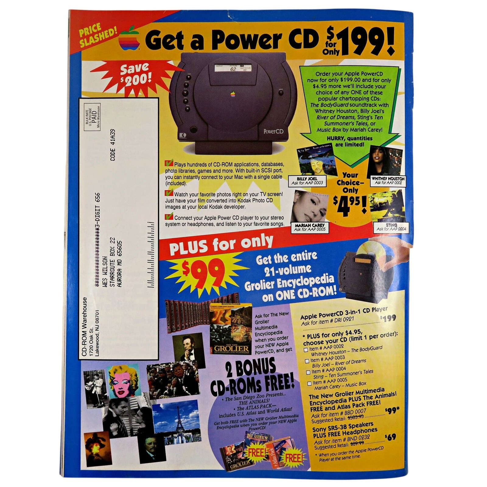 CD‑ROM Warehouse Catalog, 1994, Multimedia Software & Apple PowerCD Guide