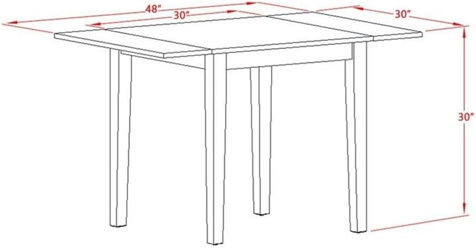 NDNO3-OAK-W 3 Piece Kitchen Table Set for Small Spaces Contains a Rectangle Dini